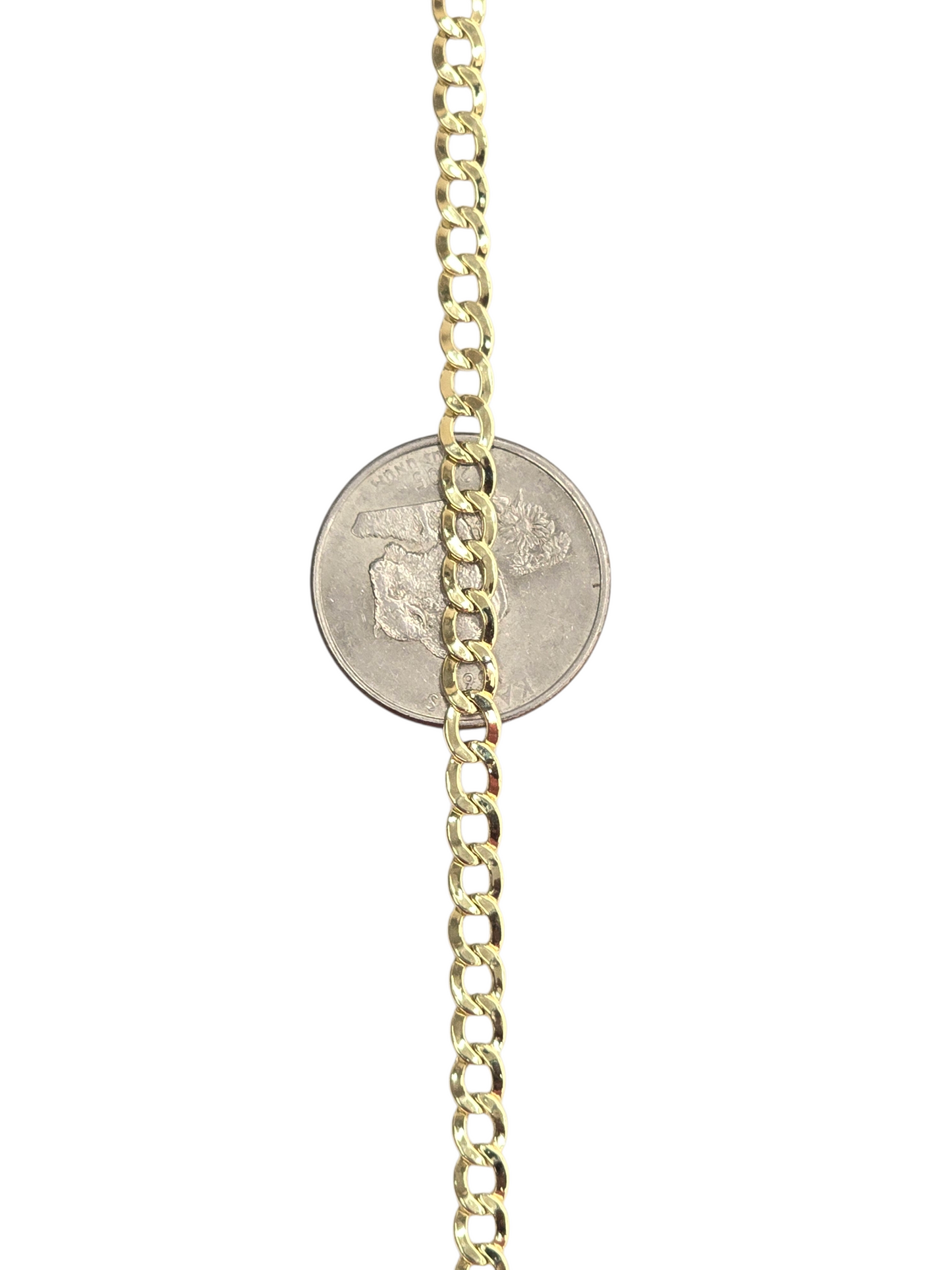 10KT REAL GOLD CUBAN CURB CHAIN 4.5 MM
