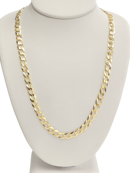 10KT REAL GOLD SOLID CUBAN CURB CHAIN 4.8MM FOR MEN AND WOMEN