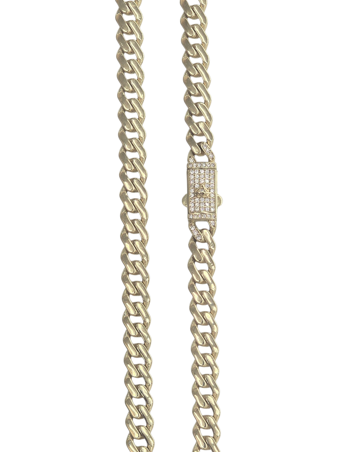10KT REAL GOLD MONACO STYLE CHAIN 7.25 MM
