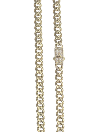 10KT REAL GOLD MONACO STYLE CHAIN 7.25 MM