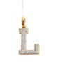REAL DIAMOND 10KT TWO TONE BLOCK LETTER A- Z PENDANT