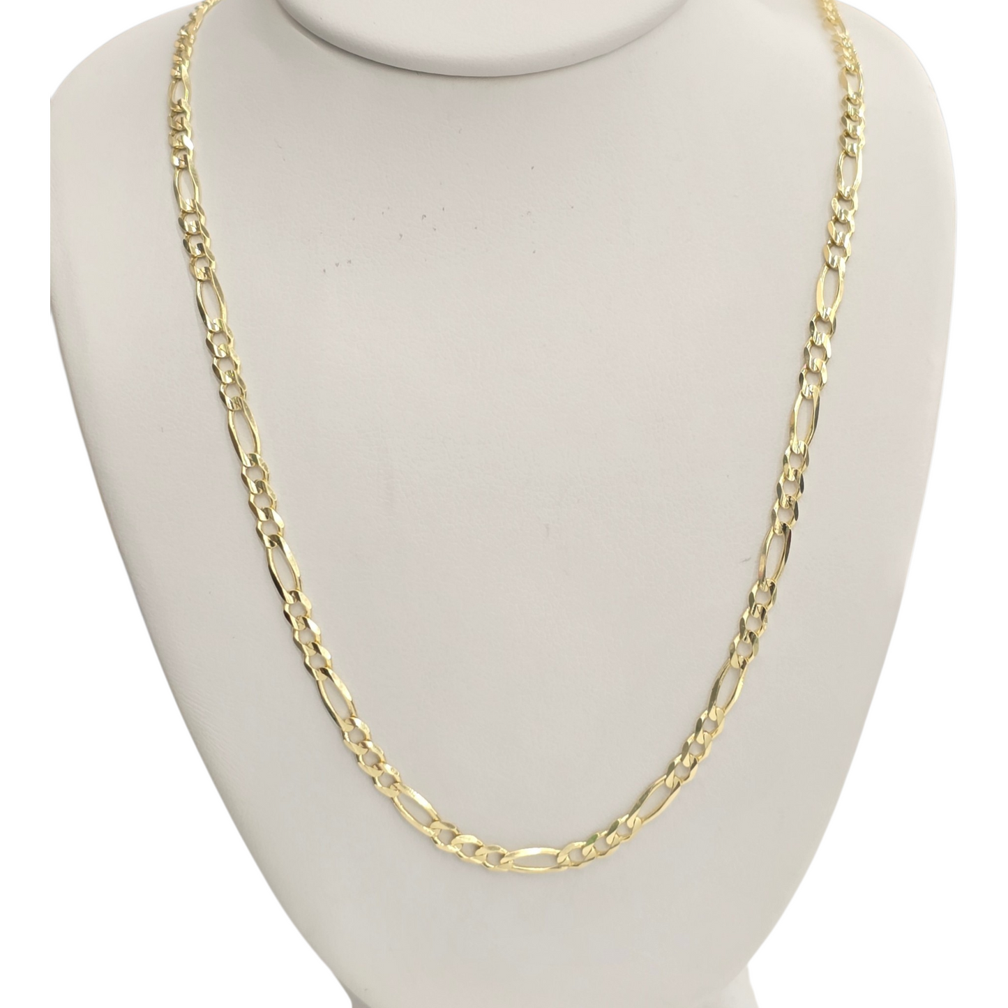 14KT REAL GOLD FIGARO CHAIN 3.1 MM FOR MEN AND WOMEN
