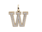 REAL DIAMOND 10KT TWO TONE BLOCK LETTER A- Z PENDANT
