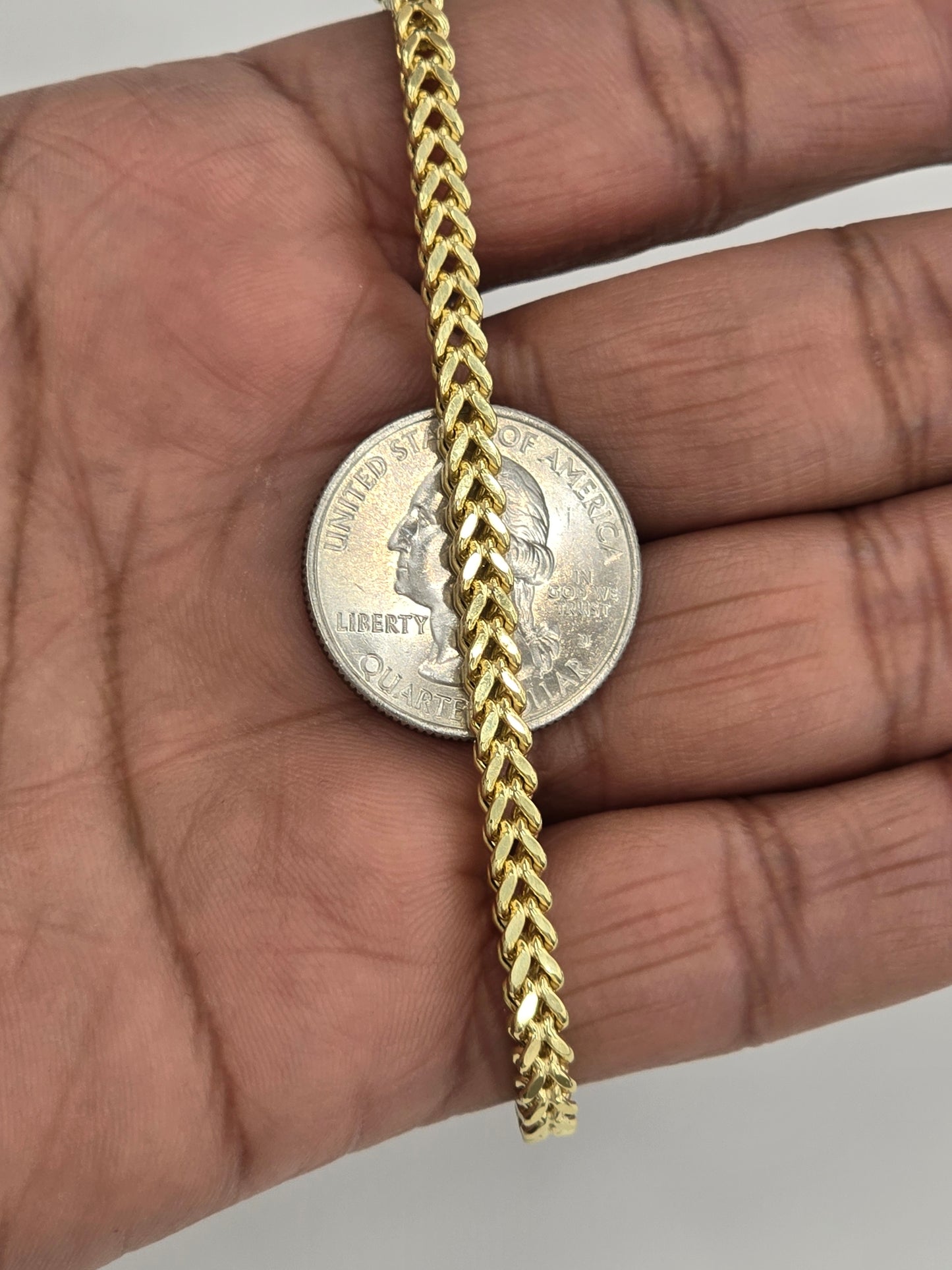 10KT REAL GOLD FRANCO BRACELET 4MM 8 INCH