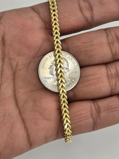 10KT REAL GOLD FRANCO BRACELET 4MM 8 INCH
