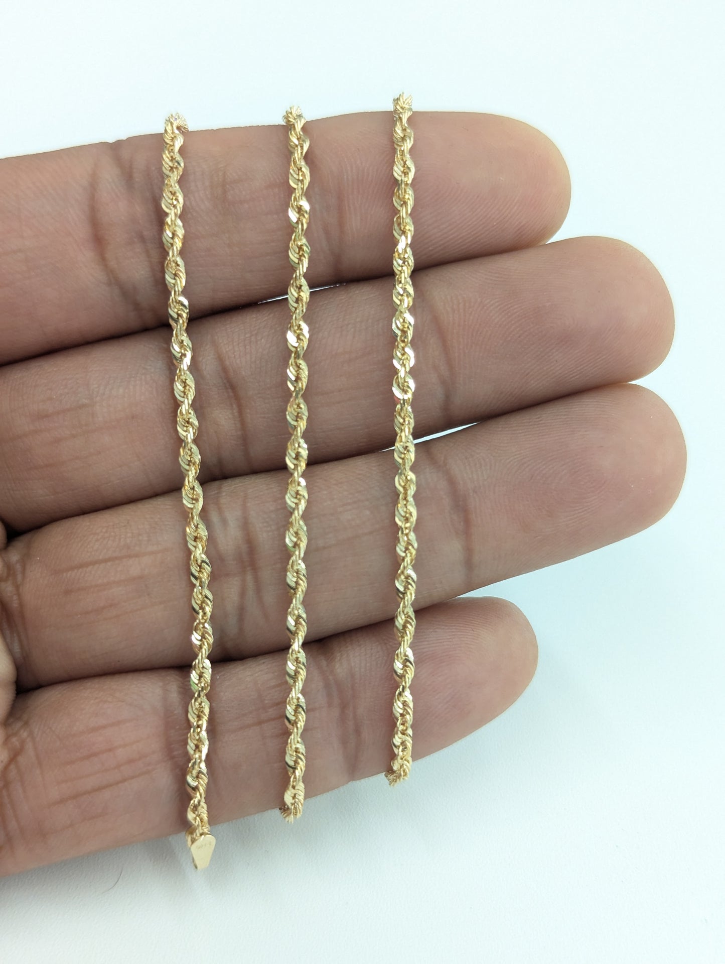 10kt REAL GOLD SOLID ROPE CHAIN 2.1 MM