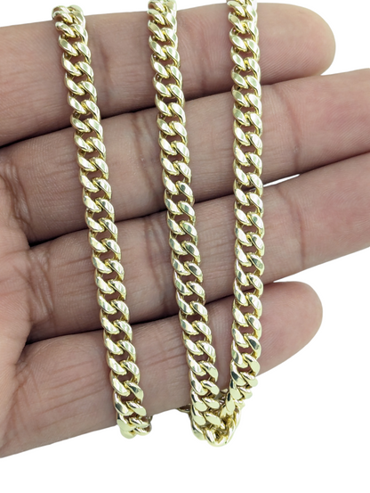 10KT REAL GOLD MIAMI CUBAN CHAIN 6MM