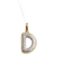 REAL DIAMOND 10KT TWO TONE BUBBLE LETTER A- Z PENDANT