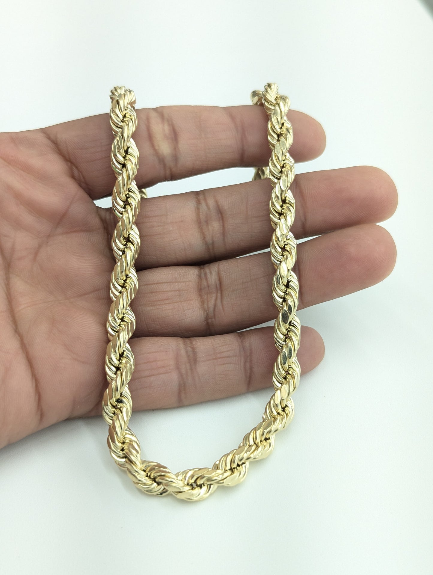 10kt Real Gold Rope Chain 7.8 mm