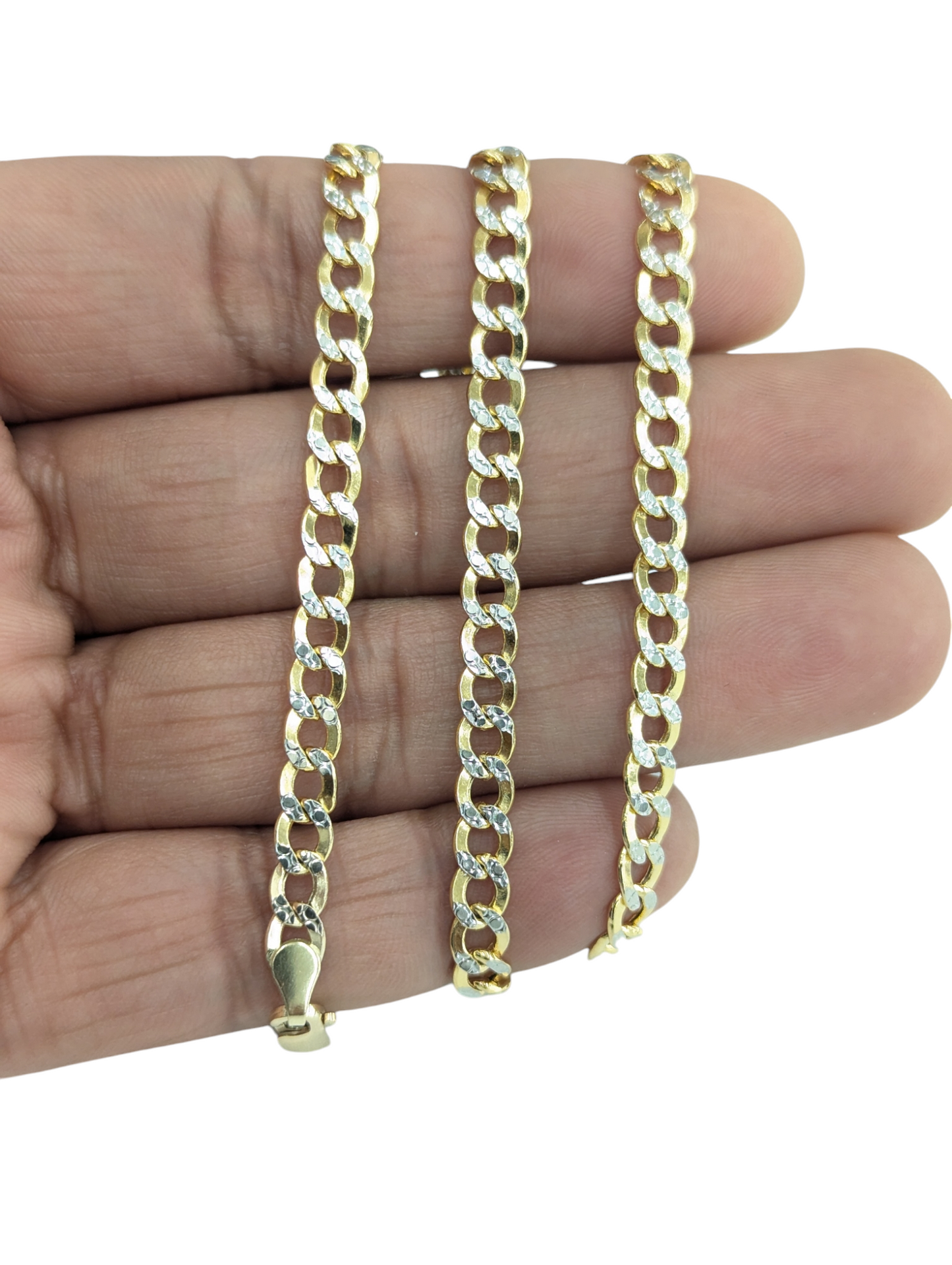 10kt Real Gold Cuban Curb Diamond Cut Chain 5 mm