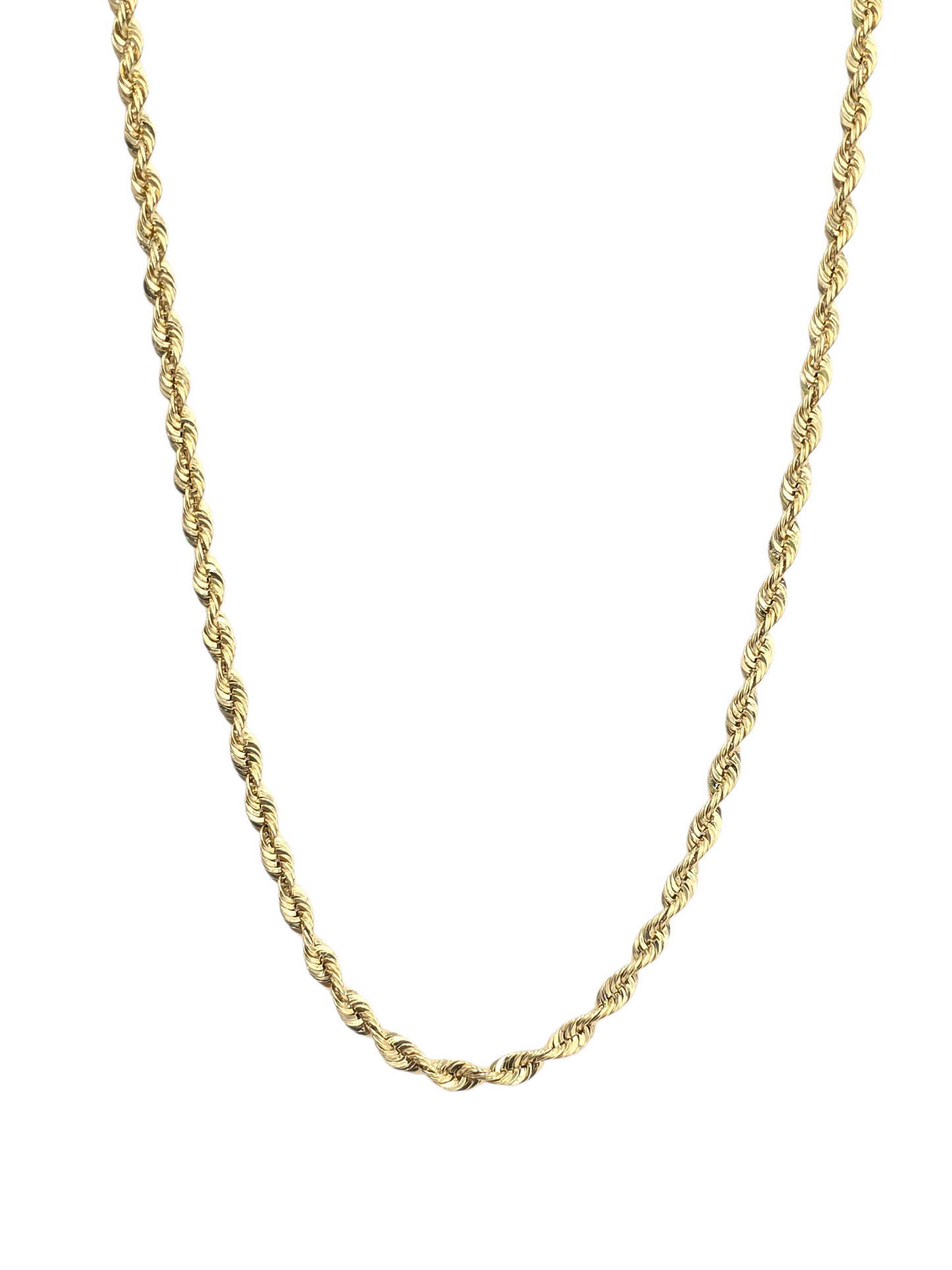 14KT REAL GOLD SPARKLE ROPE CHAIN 4MM