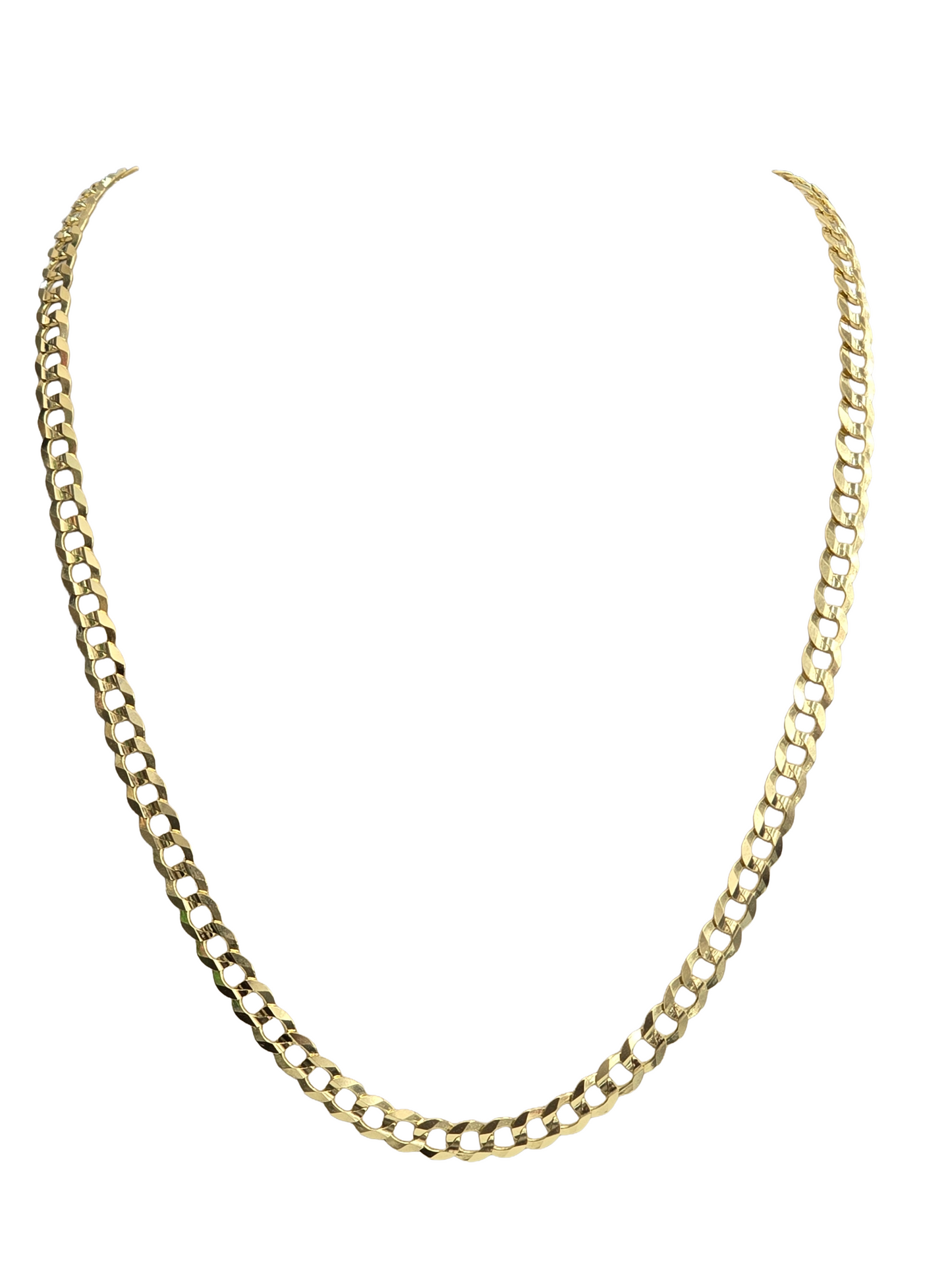 14KT REAL GOLD SOLID CUBAN CURN CHAIN 5.8 MM