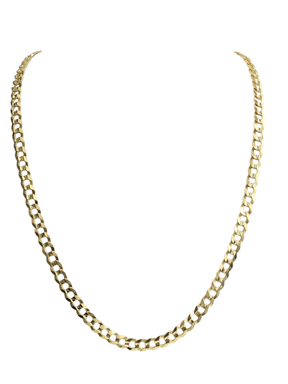 14KT REAL GOLD SOLID CUBAN CURN CHAIN 5.8 MM