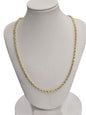 10KT REAL YELLOW GOLD SOLID ROPE CHAIN 4MM FOR MEN AND WOMEN