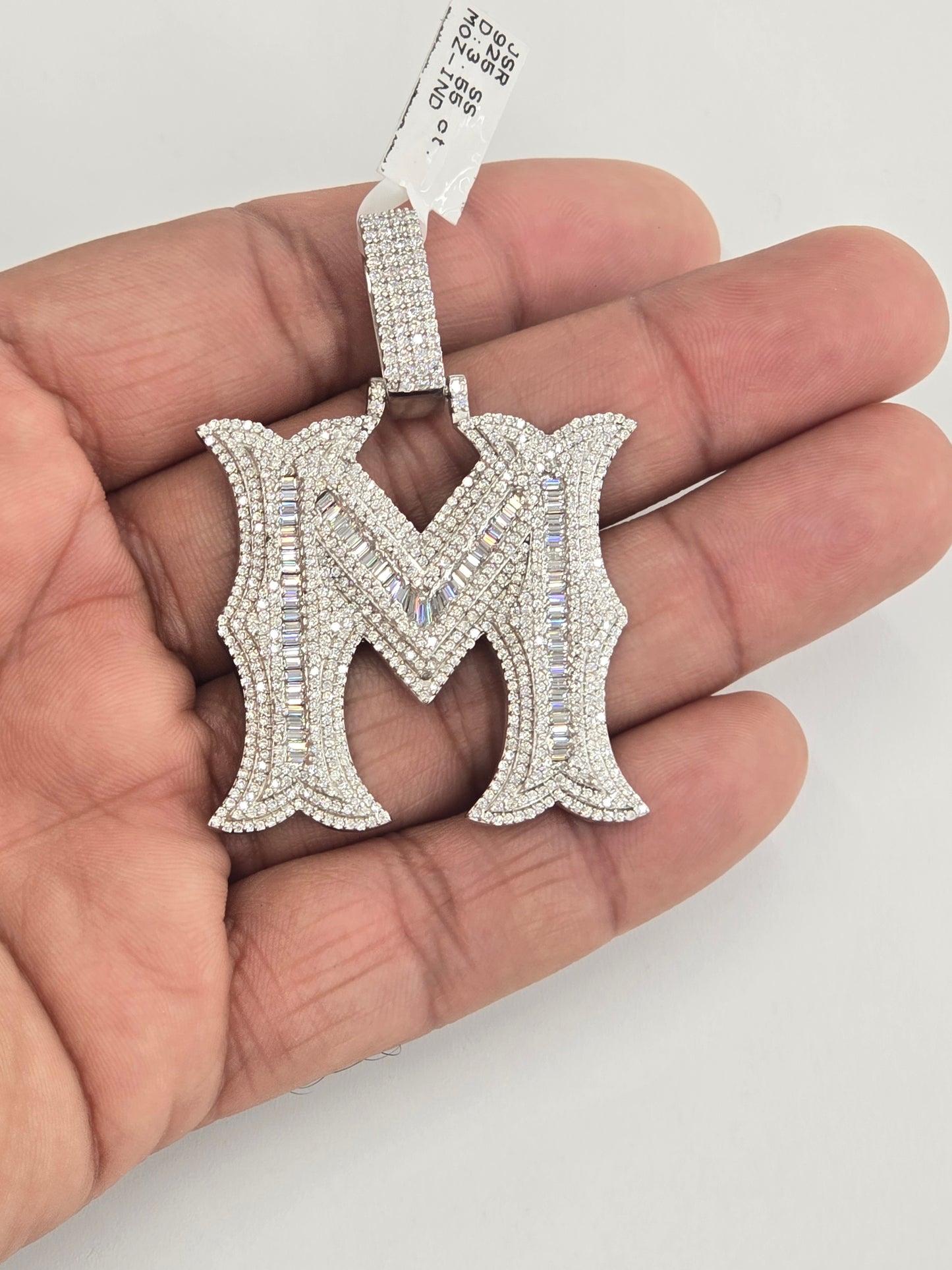 925 STERLING SILVER MOISSANITE DIAMOND INITIAL LETTER PENDANT