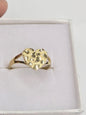 10KT REAL GOLD HEART NUGGET RING