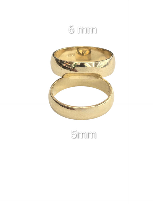 10KT REAL GOLD WEDDING BAND FOR MEN AND WOMEN 5MM AND 6MM