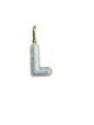 REAL DIAMOND 10KT TWO TONE BUBBLE LETTER A- Z PENDANT
