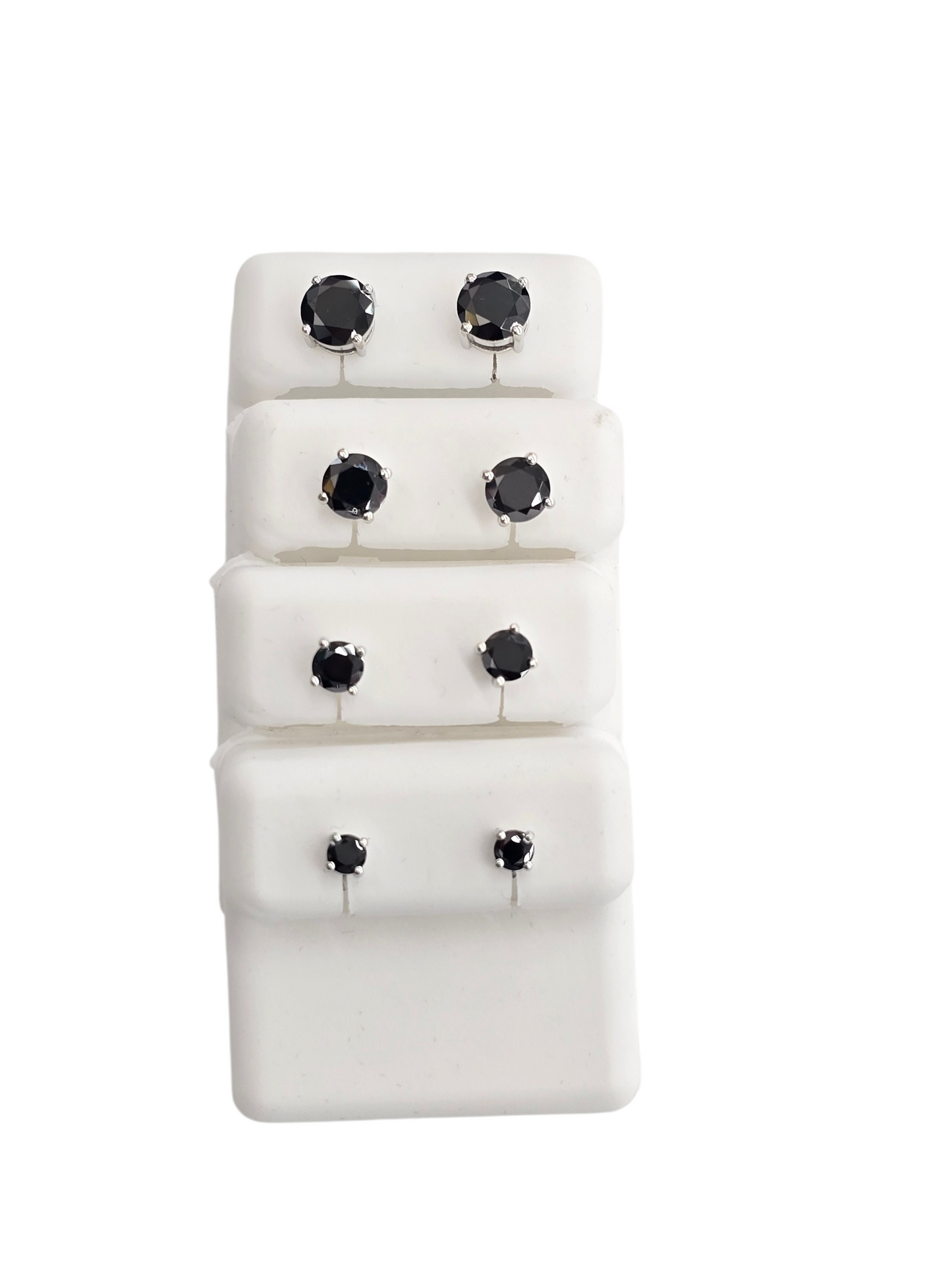 925 Sterling Silver Black Moissanite Diamond Stud Earring