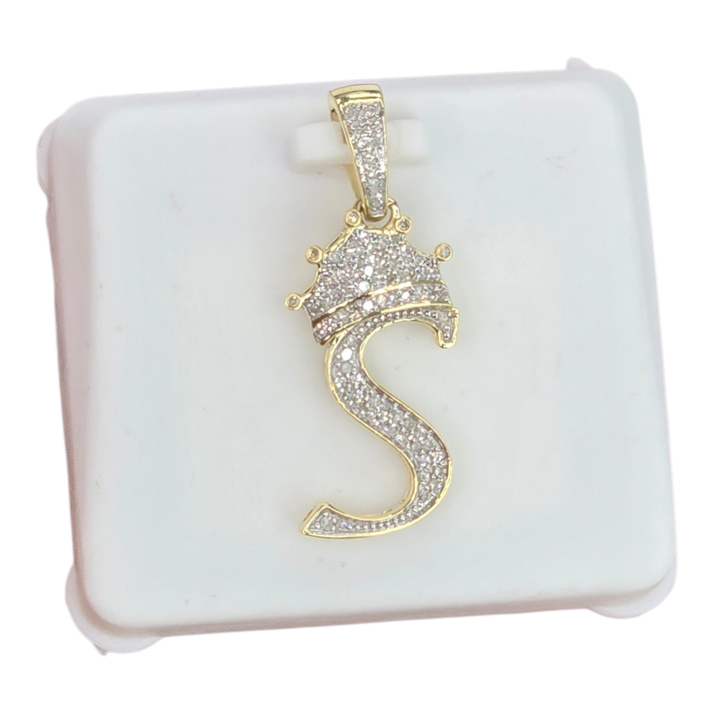 REAL NATURAL DIAMOND 10KT GOLD INITIAL A TO Z PENDANT