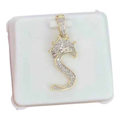 REAL NATURAL DIAMOND 10KT GOLD INITIAL A TO Z PENDANT