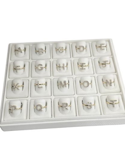 REAL DIAMOND 10KT GOLD INITIAL LETTER A TO Z RING FOR GIRL AND WOMEN
