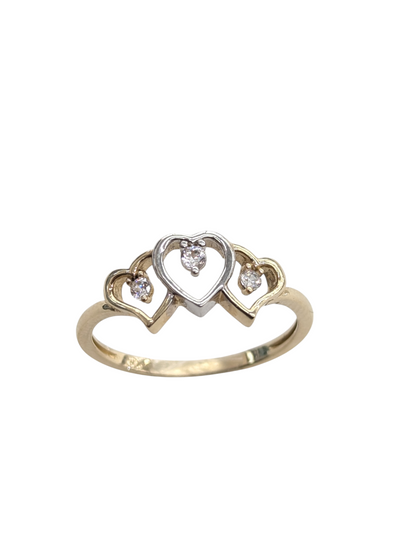 14kt Real Gold Two Tone Heart Ring