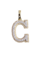 REAL DIAMOND 10KT TWO TONE BLOCK LETTER A- Z PENDANT