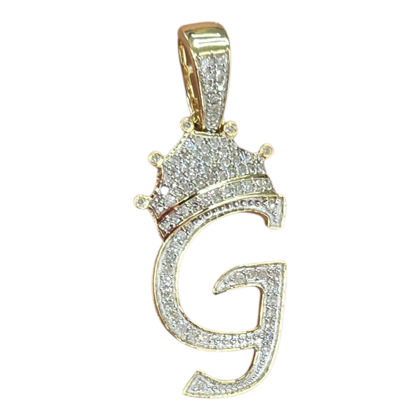 REAL NATURAL DIAMOND 10KT GOLD INITIAL A TO Z PENDANT