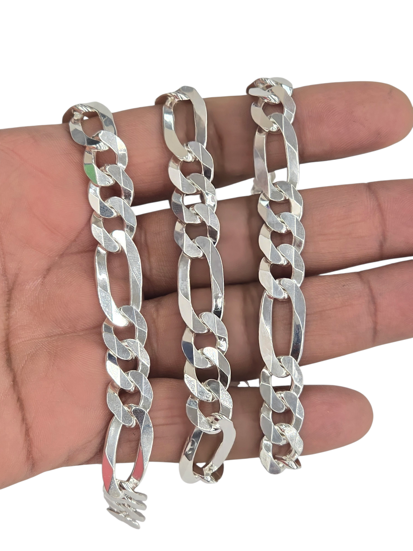 925 STERLING SILVER FIGARO CHAIN 10 MM