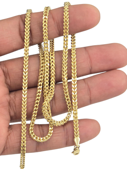 14kt REAL GOLD HOLLOW FRANCO CHAIN 3MM