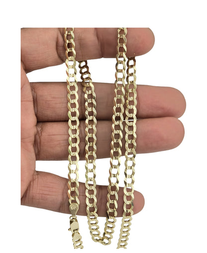 14KT REAL GOLD SOLID CUBAN CURN CHAIN 5.8 MM