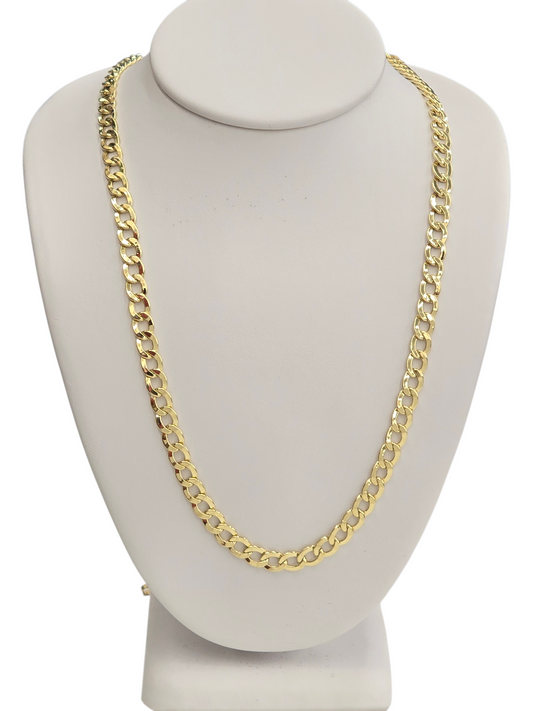 10KT REAL GOLD CUBAN CURB CHAIN 4.5 MM