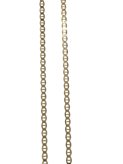 14kt Real Solid Gold Mariner Chain 3mm