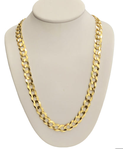 14KT REAL GOLD SOLID CUBAN CURB CHAIN 7 MM