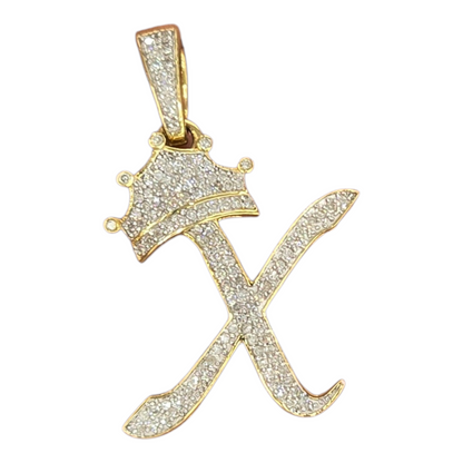 REAL NATURAL DIAMOND 10KT GOLD INITIAL A TO Z PENDANT