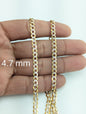 14kt Real Solid Gold Cuban Curb Diamond Cut Chain 3.7 mm 4.7 mm 5.7 mm