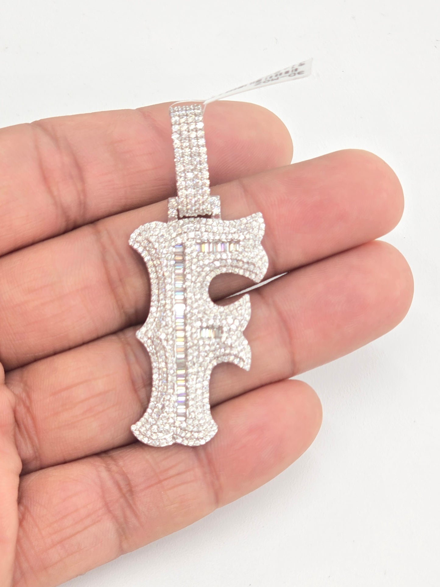 925 STERLING SILVER MOISSANITE DIAMOND INITIAL LETTER PENDANT