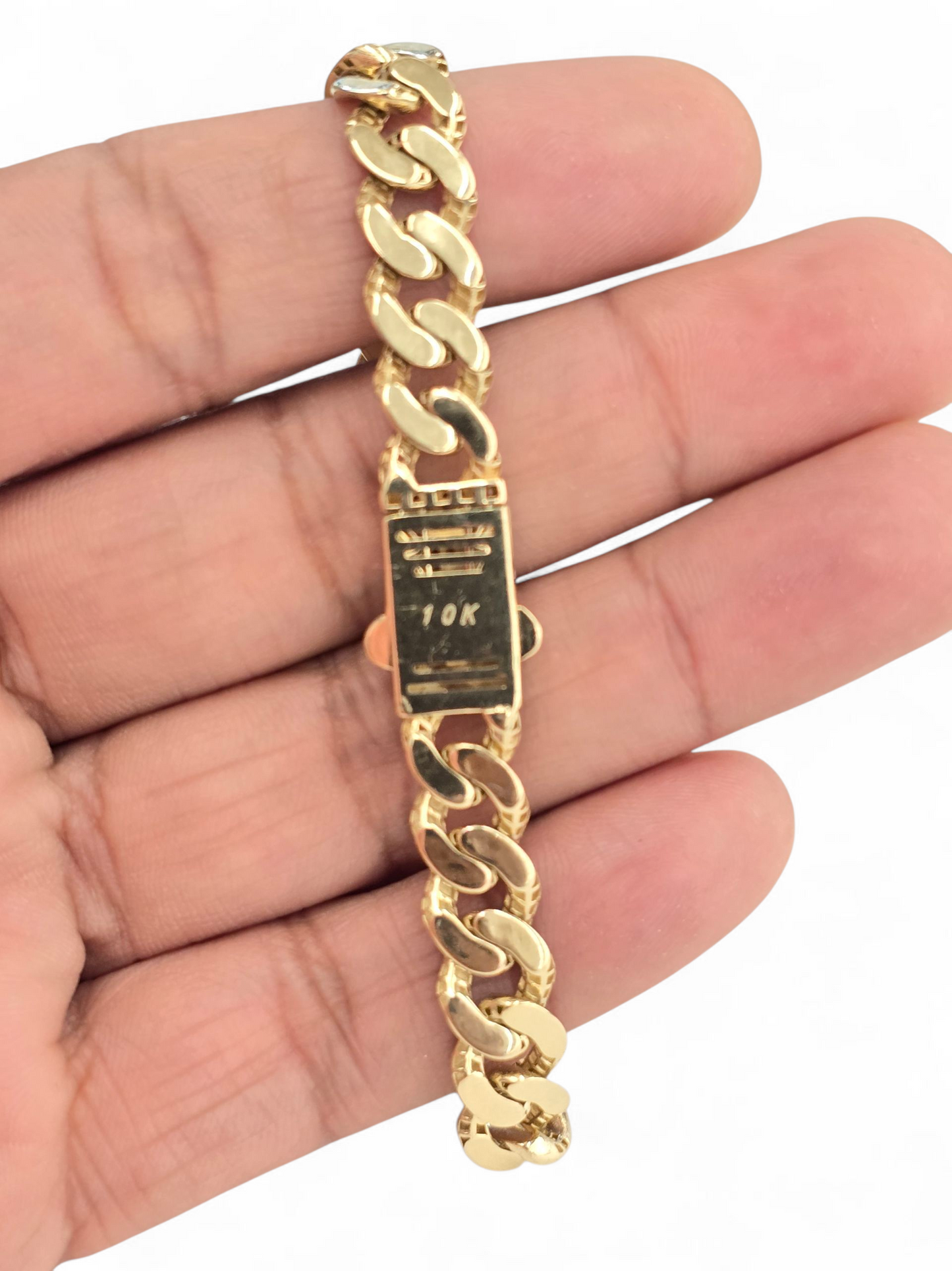 10KT REAL GOLD MONACO STYLE BRACELET 9.2 MM