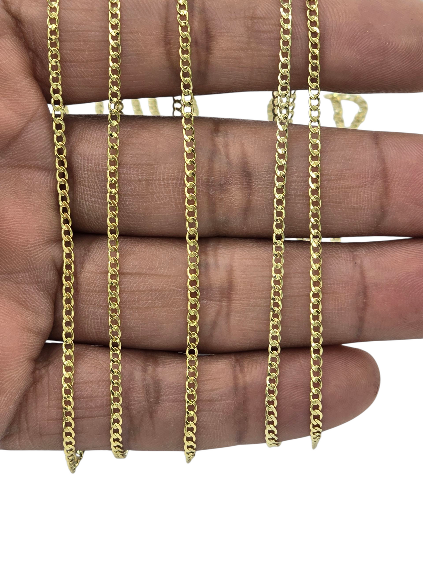 10kt REAL GOLD CUBAN CURB CHAIN 2.2 MM