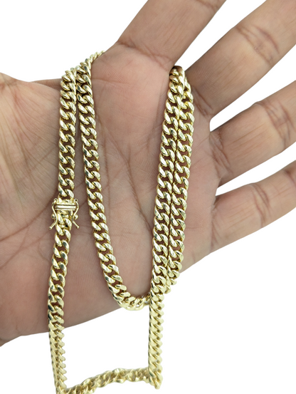 10KT REAL GOLD MIAMI CUBAN CHAIN 6MM