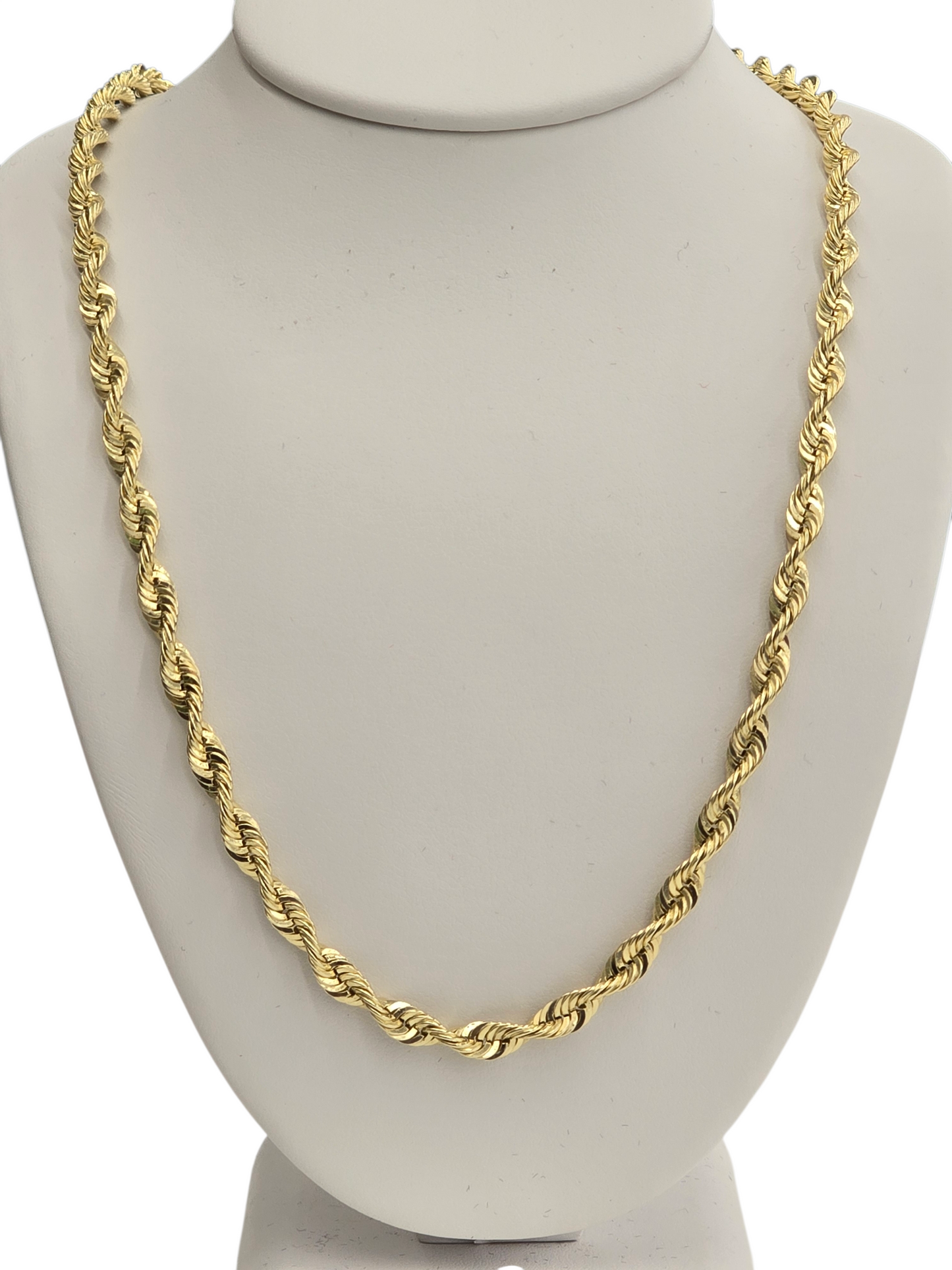 14KT REAL GOLD SPARKLE ROPE CHAIN 4MM