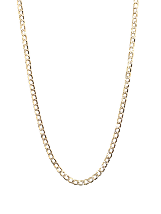 10kt Real Gold Cuban Curb Diamond Cut Chain 3.5mm