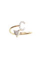 Real Diamond 10kt Yellow Gold Initial Ring For Women