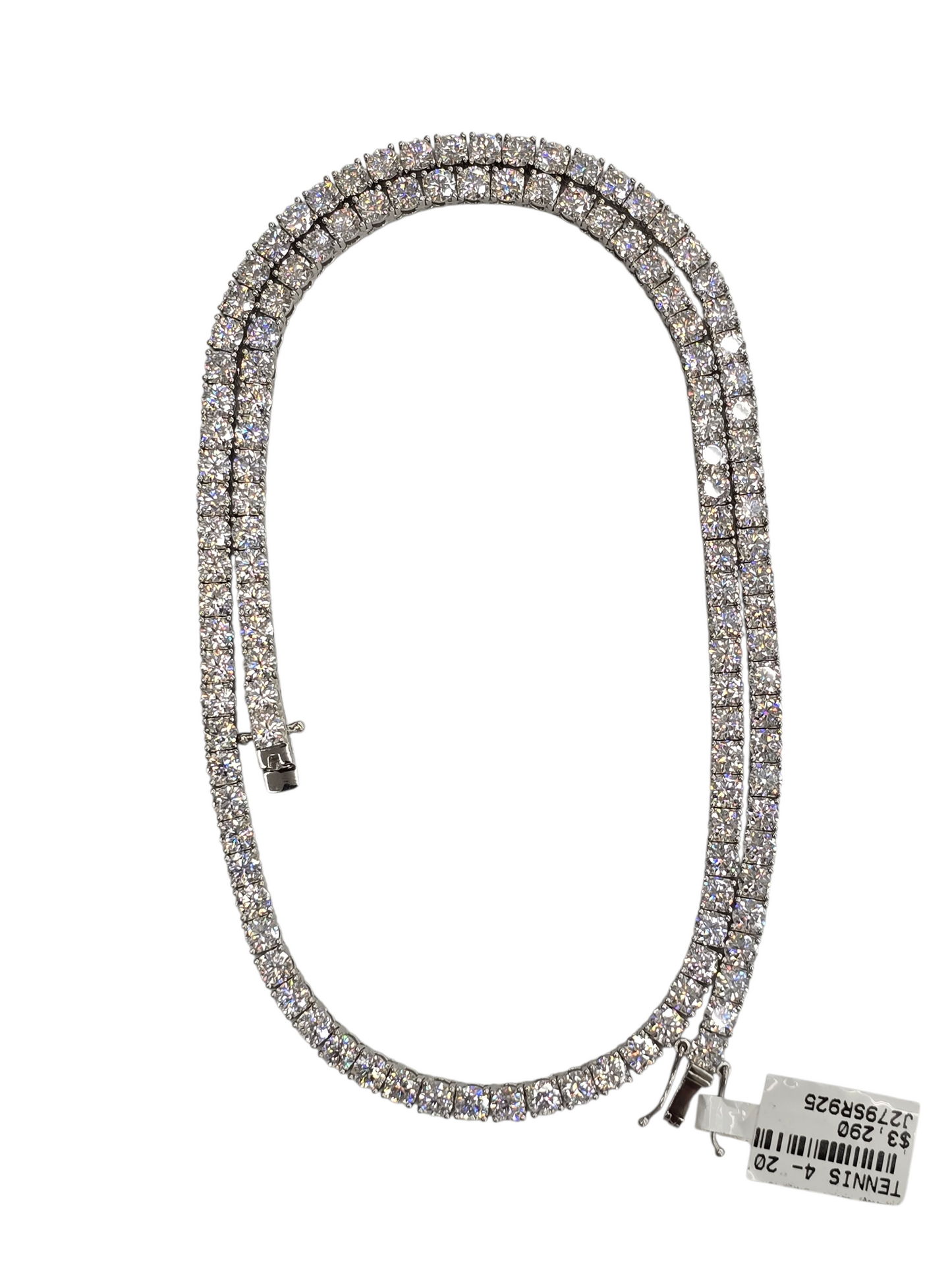 925 STERLING SILVER MOISSANITE DIAMOND TENNIS CHAIN 4MM