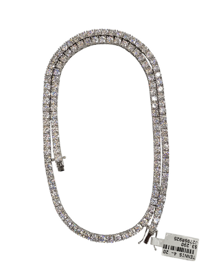 925 STERLING SILVER MOISSANITE DIAMOND TENNIS CHAIN 4MM