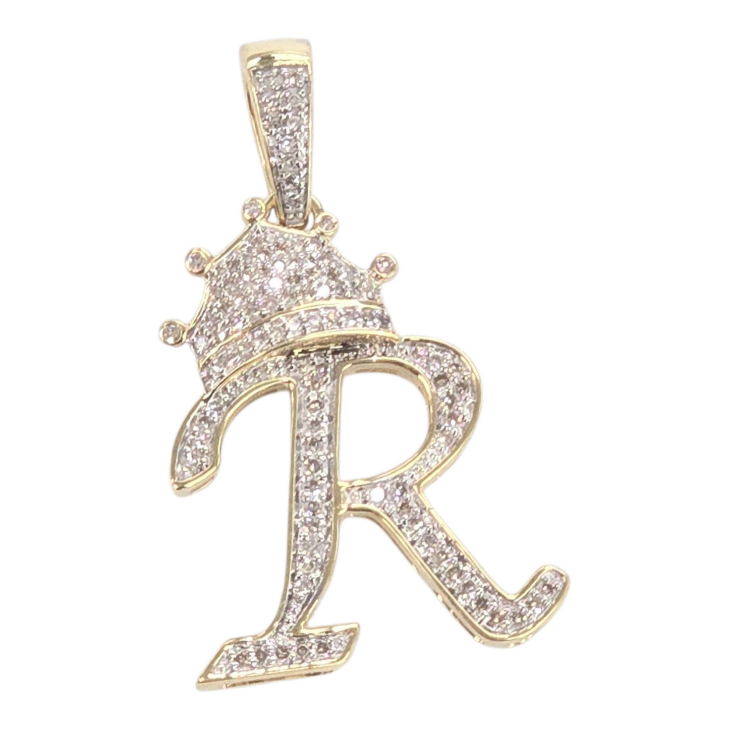 REAL NATURAL DIAMOND 10KT GOLD INITIAL A TO Z PENDANT