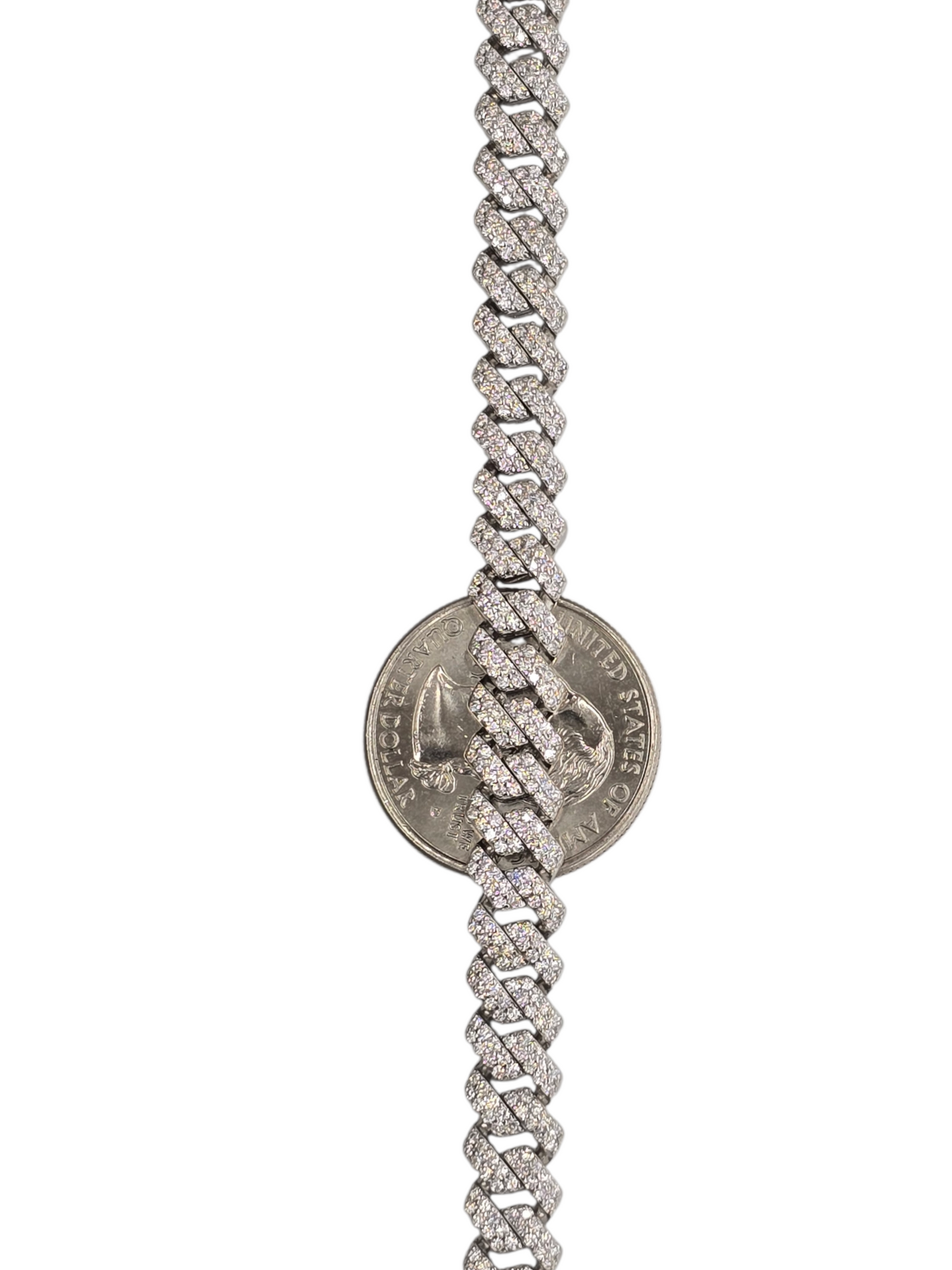 925 STERLING SILVER MOISSANITE DIAMOND CUBAN CHAIN 8MM