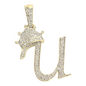 REAL NATURAL DIAMOND 10KT GOLD INITIAL A TO Z PENDANT