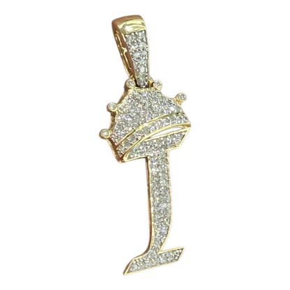 REAL NATURAL DIAMOND 10KT GOLD INITIAL A TO Z PENDANT